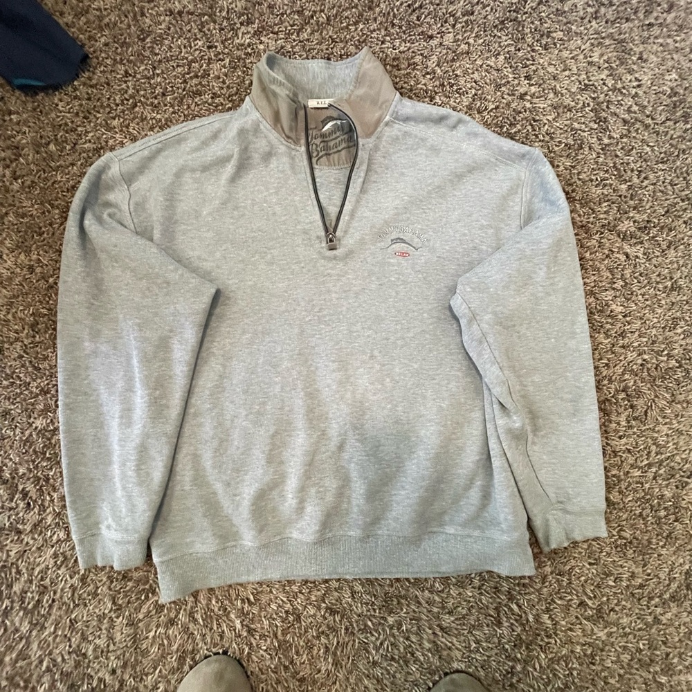 Tommy Bahama Gray Zip-Up Sweater